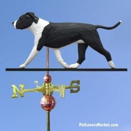 Weathervanes: Pit Bull Dog Weathervane for Roof and Garden Decor. Weathervane made in USA. Gifts for Dog Lovers. American Staffordshire Terrier.