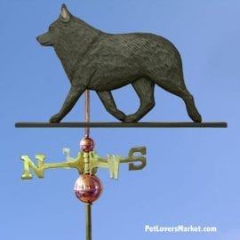 Weathervanes: Schipperke Dog Weathervane for Roof and Garden Decor. Weathervane made in USA. Gifts for Dog Lovers. Michael Park Woodcarver.