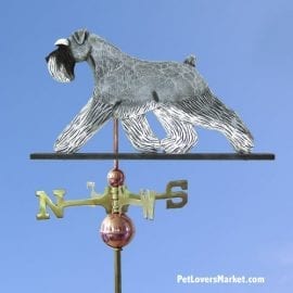 Weathervanes: Schnauzer Dog Weathervane for Roof and Garden Decor. Weathervane made in USA. Gifts for Dog Lovers. Michael Park Woodcarver.
