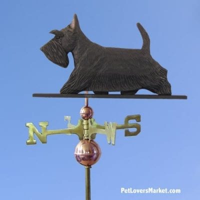 Weathervanes: Scottish Terrier Dog Weathervane for Roof and Garden Decor. Weathervane made in USA. Gifts for Dog Lovers. Michael Park Woodcarver.