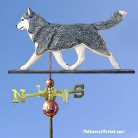 Weathervanes: Siberian Husky Dog Weathervane for Roof and Garden Decor. Weathervane made in USA. Gifts for Dog Lovers. Michael Park Woodcarver.