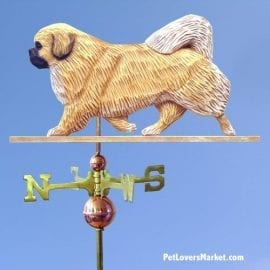 Weathervanes: Tibetan Spaniel Dog Weathervane for Roof and Garden Decor. Weathervane made in USA. Gifts for Dog Lovers. Michael Park Woodcarver.