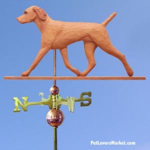Weathervanes: Vizsla Dog Weathervane for Roof and Garden Decor. Weathervane made in USA. Gifts for Dog Lovers. Michael Park Woodcarver.