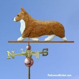 Weathervanes: Welsh Corgi Pembroke Dog Weathervane for Roof and Garden Decor. Weathervane made in USA. Gifts for Dog Lovers. Michael Park Woodcarver.