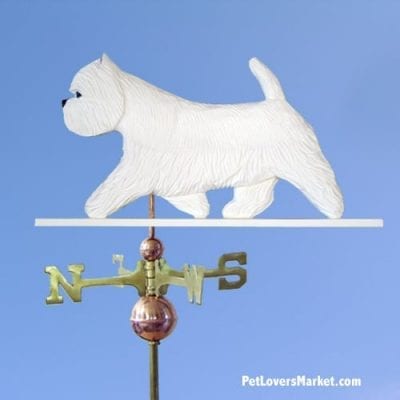 Weathervanes: West Highland Terrier Dog Weathervane for Roof and Garden Decor. Weathervane made in USA. Gifts for Dog Lovers. Michael Park Woodcarver.