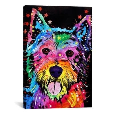 West Highland Terrier (Westie) - Dean Russo Art. Dog Signs of Dog Breeds. Dog Prints on Wood. Gifts for Dog Lovers.