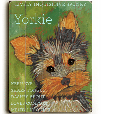 Yorkshire Terriers (Yorkie) - Dog signs with Dog Breeds. Gifts for Dog Lovers. Wooden sign.